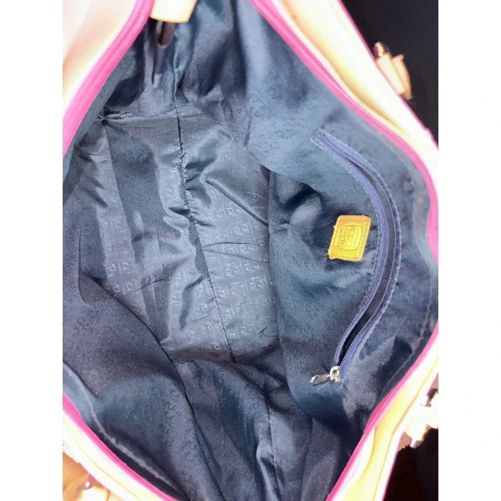 Pegasus Pink‎ & Tan Large Y2K Canvas Tote Shoulder Bag Carry-on